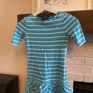 Ralph Lauren Turquoise and White Striped Top